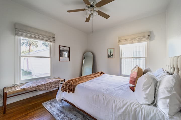 Queen bed and full length mirror