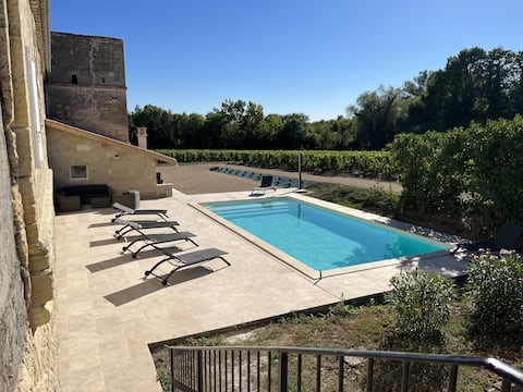 Gite with pool, Château de Lescours, St-Émilion