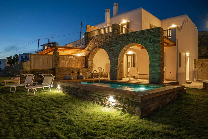 Etesian Villa Two in Batsi, Andros