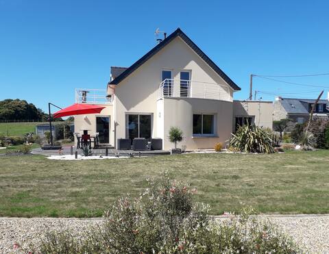 House near sea overlooking river in Southern Brittany