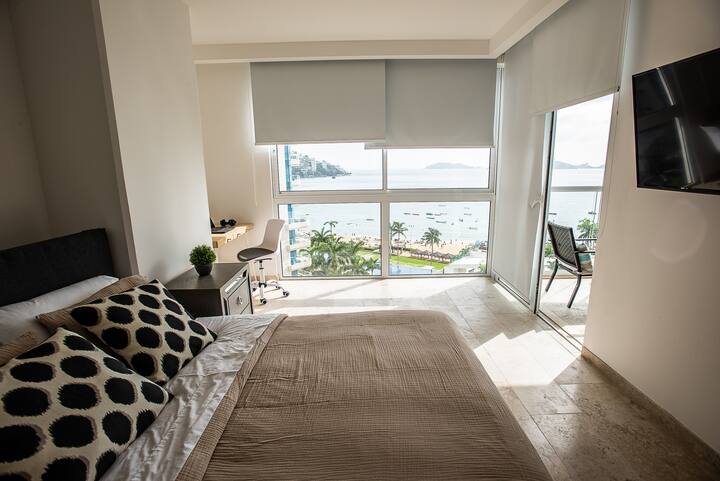 Super spacious master bedroom with a gorgeous view!