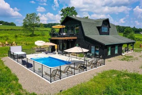 Modern Lakeside Villa with Pool and Hot Tub