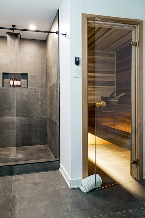 Successful Airbnb property: Luxury Spa Getaway ~ Private Sauna ~ Walk to Beach in Huntsville