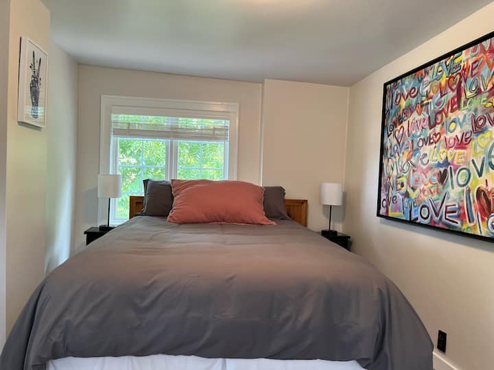 Cozy loft area with queen bed.