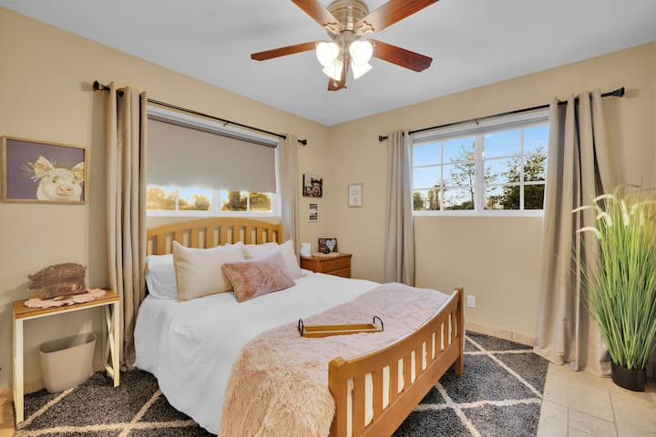 La habitación Pig cuenta con una cama tamaño queen y un armario completo. 