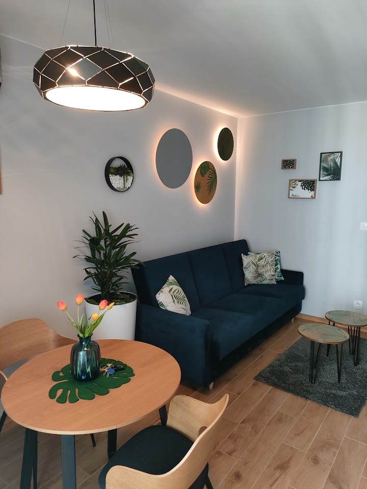 סלון עם ספה נפתחת.