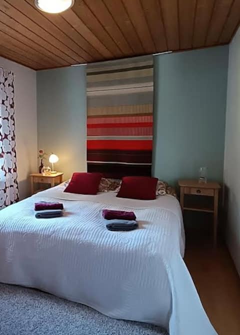 On the river bank, hot tub, sauna, snow, northern lights