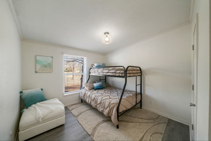 Leather foot rest becomes a comfy twin bed. Pictures coming soon!