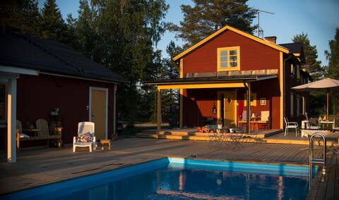 Two houses with sauna and pool