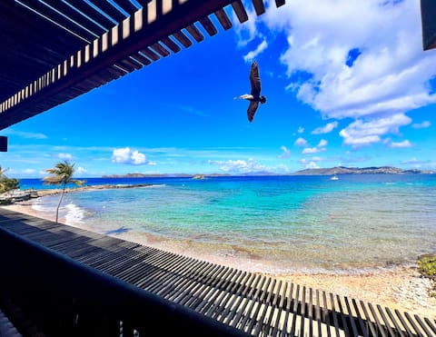 Popular Airbnb listing: 5* Sapphire Sunrise: 2 Story Ocean Villa Luxe Reno in Red Hook