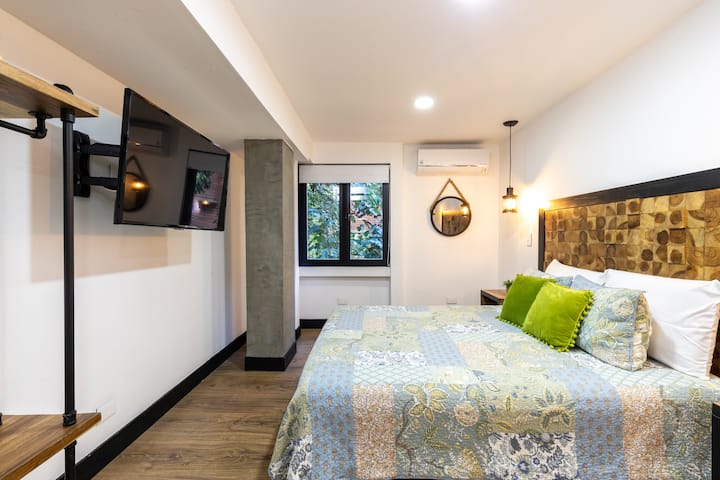 Bedroom #2 is next to the kitchen on the floor plan.