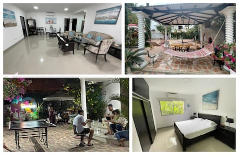 Beach House: 6 rooms & Study, Wifi, A/C, parking