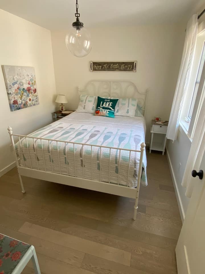 The second bedroom is also known as grandma's room. Located on the first floor it is very accessible. The main floor bathroom across the hall makes this bedroom ideal for guests who have mobility challenges.