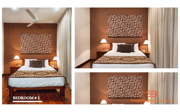 Pogled na spavaću sobu 02 s kupaonskim dizajnom najbolje umjetnice Šrilanke, gospođe Ina De Silva (kasno).