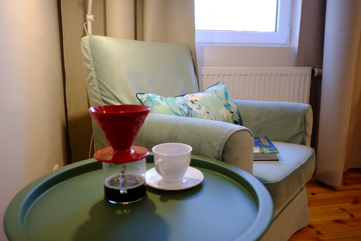 Kuchnia, fotel do czytania