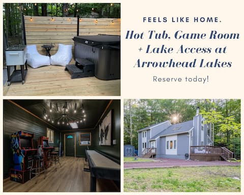 Perfect Pocono - Golf Cart/Hot tub/Arcade/Lake!