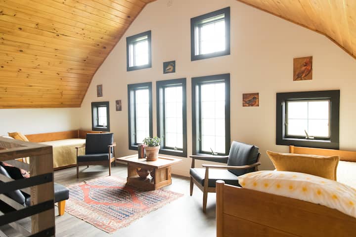 Loft area with great views and two twin-sized beds.
