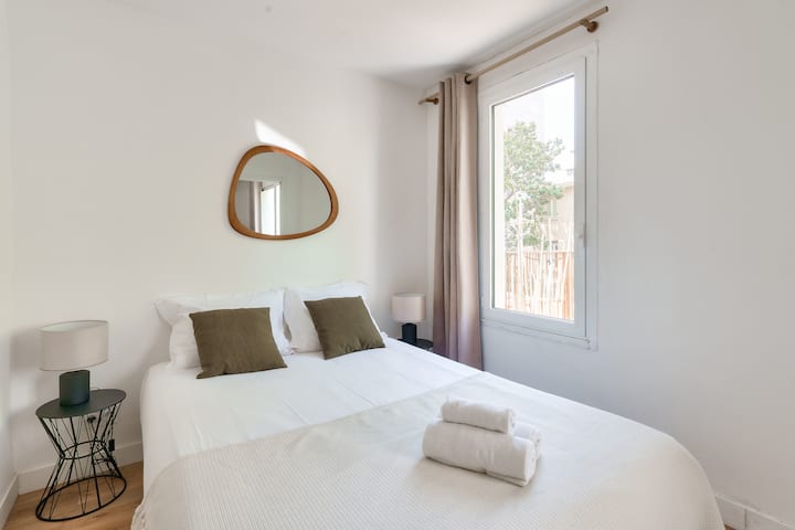 Nocnoc Le Palme - חדר שינה 2 נופים של הגינה והמרפסת