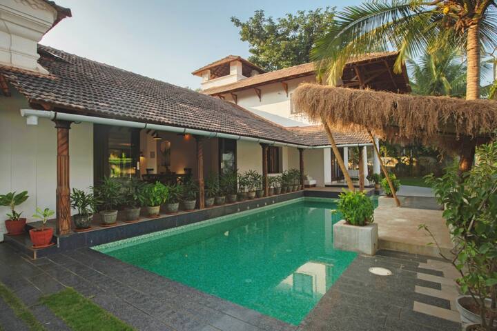 Salt by Hireavilla – 4BR w Heated Pool in Siolim