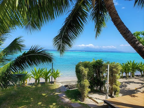 Paea Beach House, beautiful white sandy beach