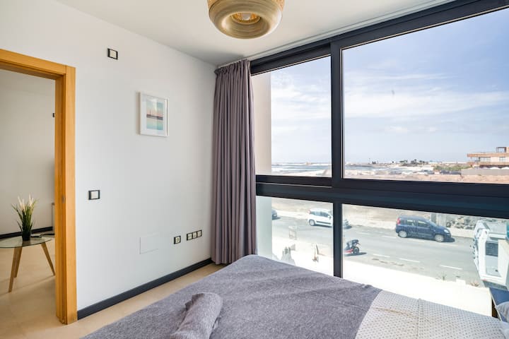 Bedroom two with a sea view