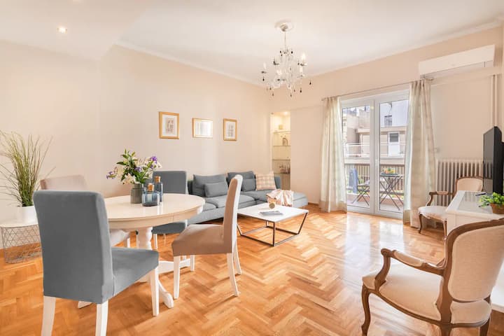 Stylish King Size Bed Apt Steps From Acropolis - Atenas