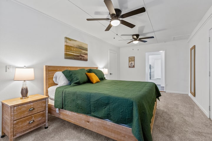 The second king bedroom with direct access to the backyard. This room now has a wall mounted 55" smart TV (not pictured).