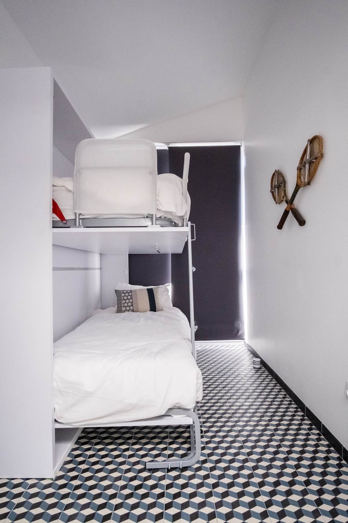 the 3rd bedroom with its foldaway bunk beds for a maximum saving of space during the day