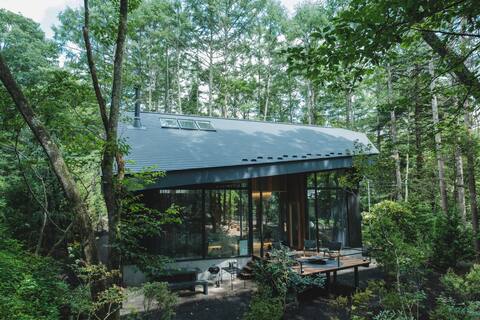 Modern architecture over 1150 square meters of pets welcome, rental house [Sauna hut: optional