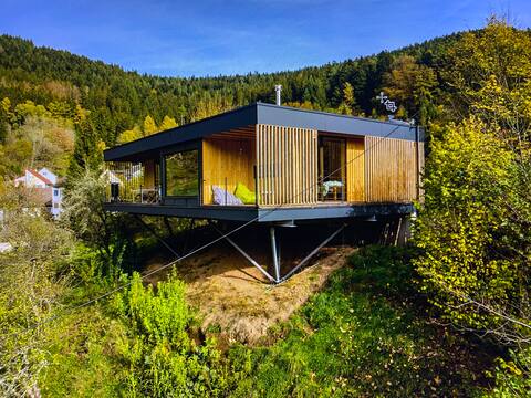 new wooden house in the middle of the Black Forest