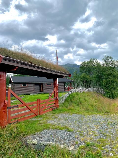 Cheerful cottage at the entrance to Jotunheimen