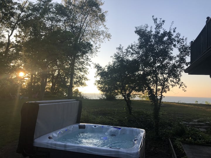 🌅¡Impecable⛵️ chimenea privada frente al lago🪵, WIFI y aire