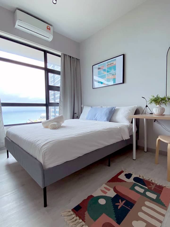Sea View Condo w/POOL JQ CentralBunga Raya Homes Condominiums for