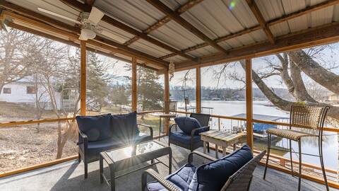 Peaceful Lakefront Home w Dock & Screened-In Porch