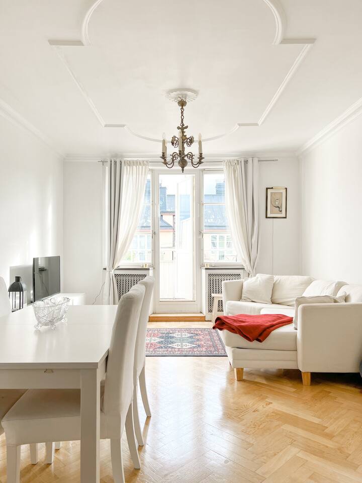 Spacious, quiet area, 2 balconies, central Sthlm Apartments for Rent
