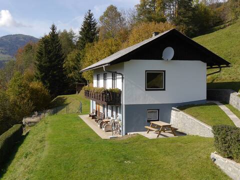 Lodge overlooking mountains, lakes and valley.