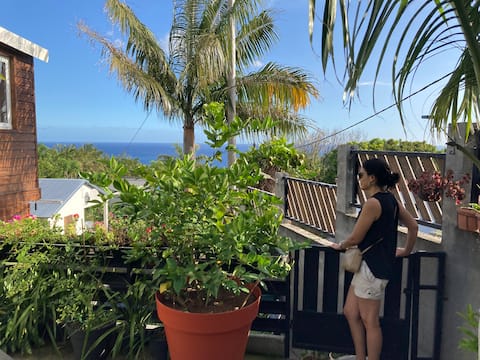 Popular Airbnb listing: Large studio, ocean view, terrace, parking in Saint Joseph