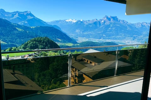 Beautiful apartment 3.5. Panorama of the Alps