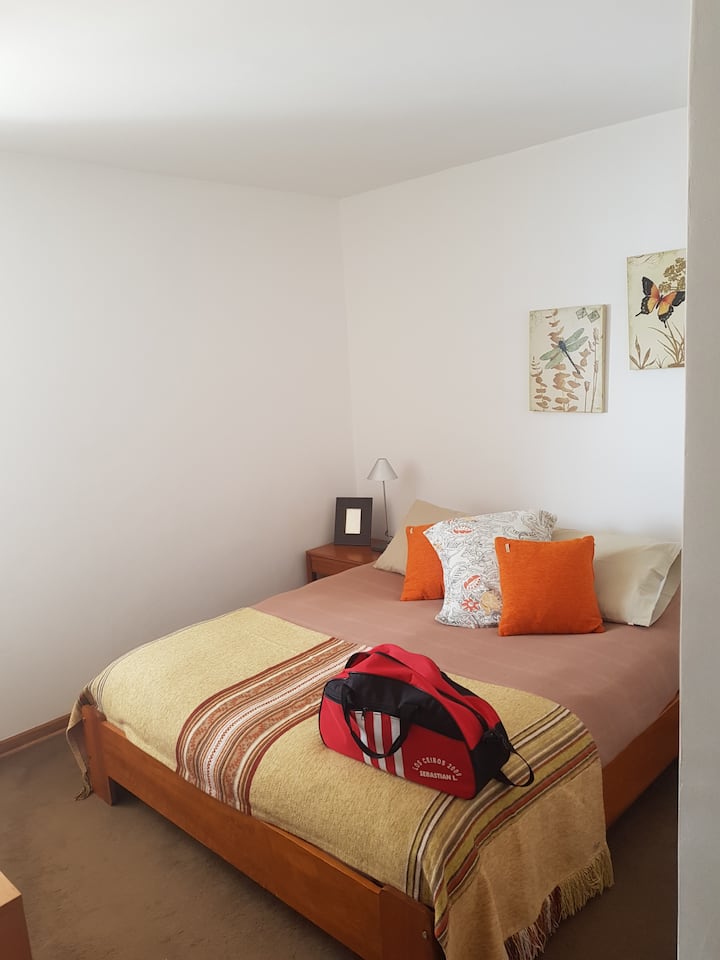 Dhoma kryesore e krevatit. (Me ngrohës dhe kontroll termostati të apartamentit).