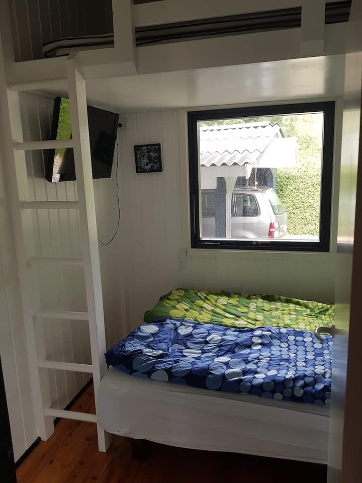 Სამოთხე ლოფტისა და ტელევიზორის მქონე ბავშვებისთვის. Საწოლი არის 140x200 სმ.