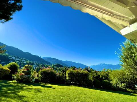 Sunny Villa with Sweeping 180 Views of Alps & Lake