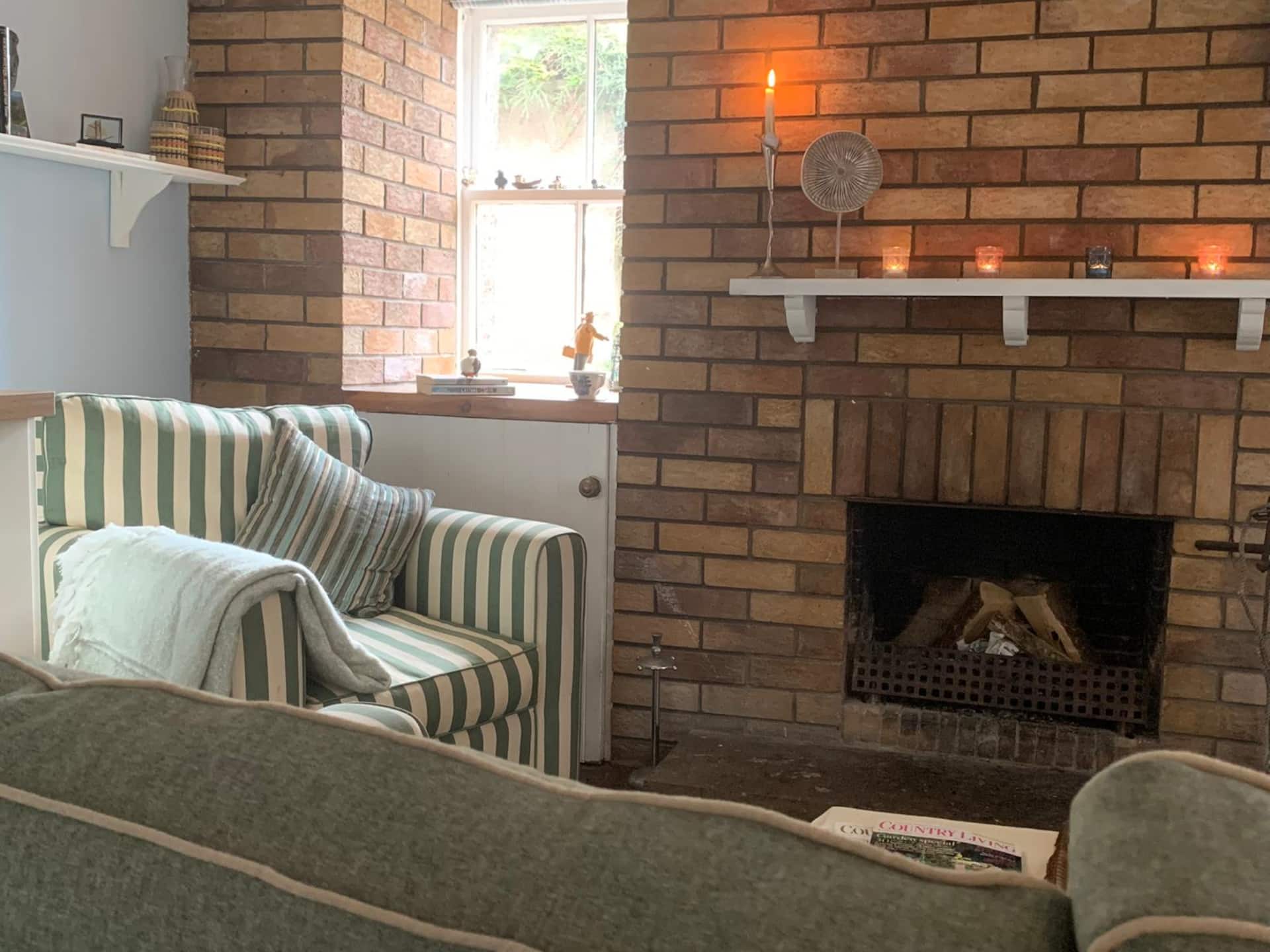 One bedroom, indoor fireplace. Right beside beach.