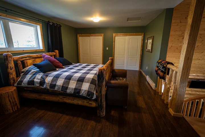 Master loft with view of closet.