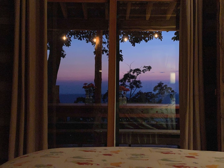 view from the cabin master bedroom (downstairs)