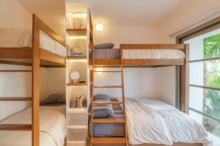 Dormitorio secundario/cama completa/tres camas individuales