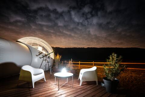 Sleeping under the stars in a bubble