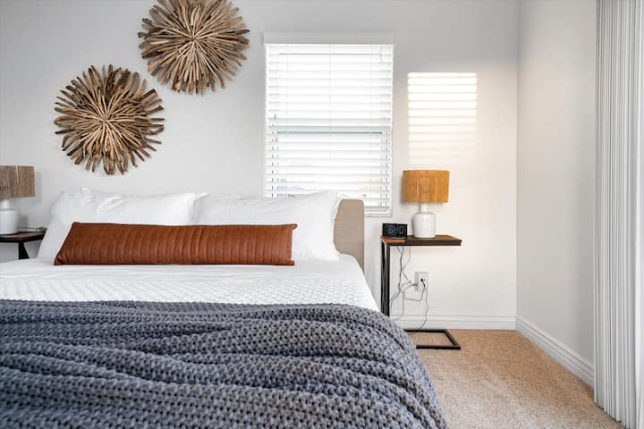 Bedroom 6 - Located on the second floor. Has a private balcony overlooking the pool. Shares a bathroom with Bedroom 5. 