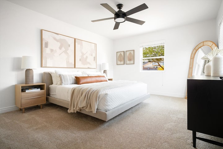 Bedroom 4 (Second Primary Suite) - quietly tucked in the far back end of the house with it's own separate bathroom.
