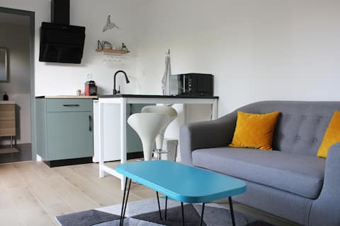 30 m² studio with terrace and garden