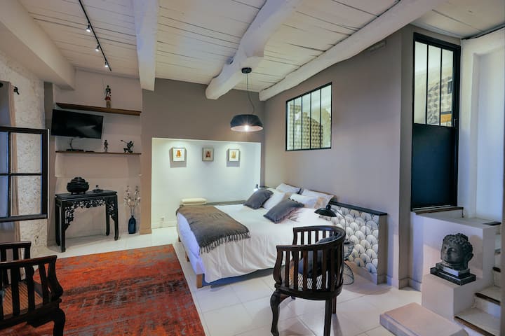 The 2nd Bedroom - Le Petit Ribier (which is on its own wing of the house accessed through the kitchen and old stone mill area)